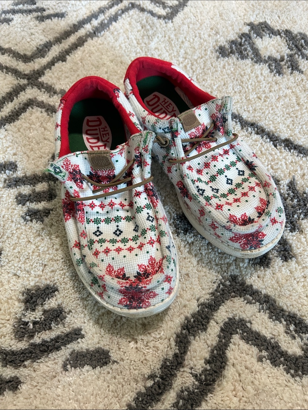 Kids Hey Dude Christmas pattern